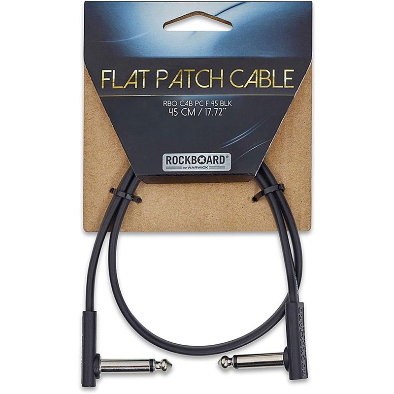 RockBoard Flat Patch Cable, Black, 45 cm