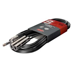 Stagg SYC3/PS2JE 1x Stereo 6.3mm Jack (M) to 2 x Mono 6.3mm Jack (F)