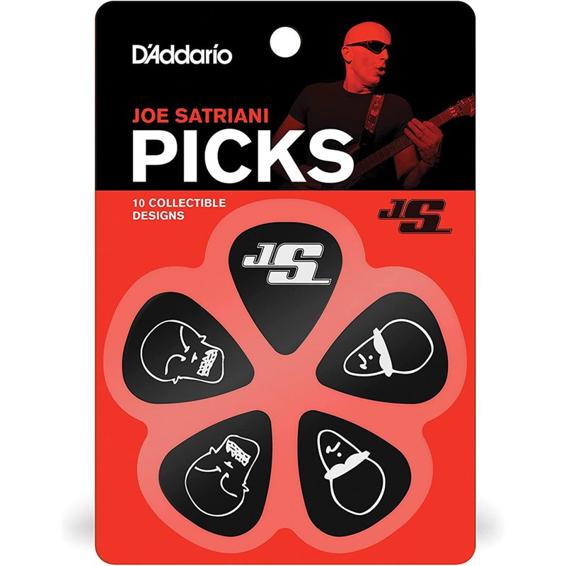 D'Addario 1CBK4-10JS Joe Satriani Guitar Picks, Black 0.70 mm 10pack