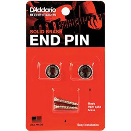 D'Addario PWEP202 Solid Brass End Pins Srebrne zaczepy do paska gitarowego