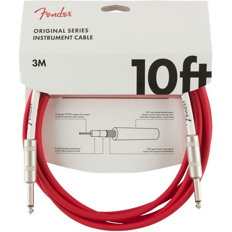 Fender Original Series Instrument Cable, 3m Fiesta Red