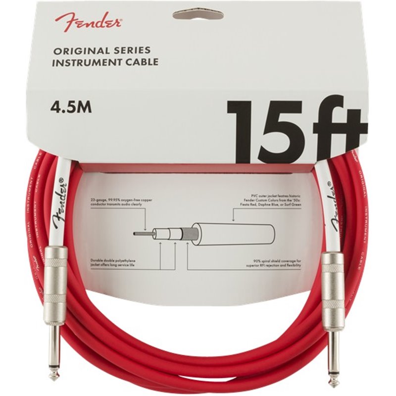 Fender Original Series Instrument Cable, 4,5m Fiesta Red